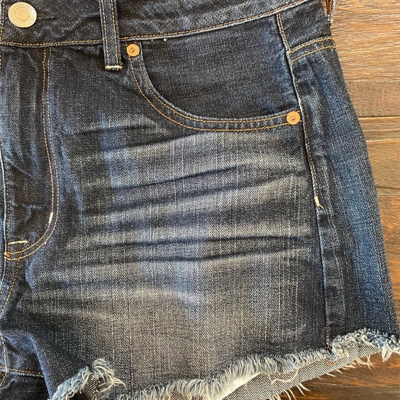 American Eagle HI-RISE FESTIVAL Cut Off Jean Shorts Size 14 - Picture 3 of 11